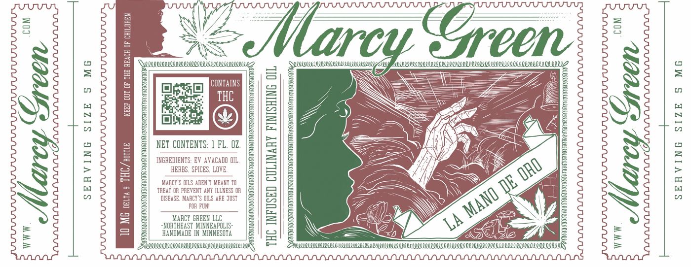 La Mano de Oro label art